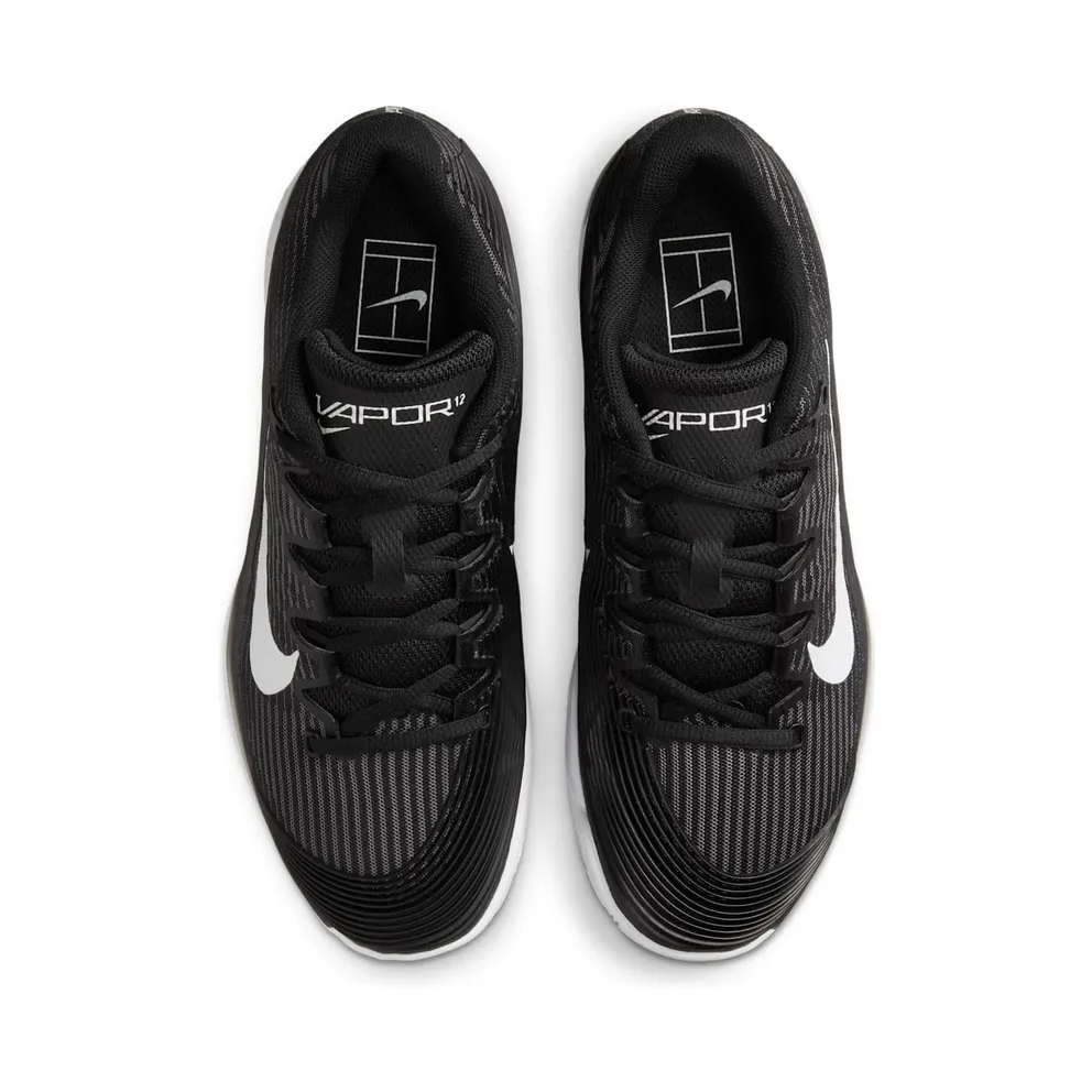 Nike Court Vapor 12 Clay Black Dark Smoke Grey White (HQ6027-001)