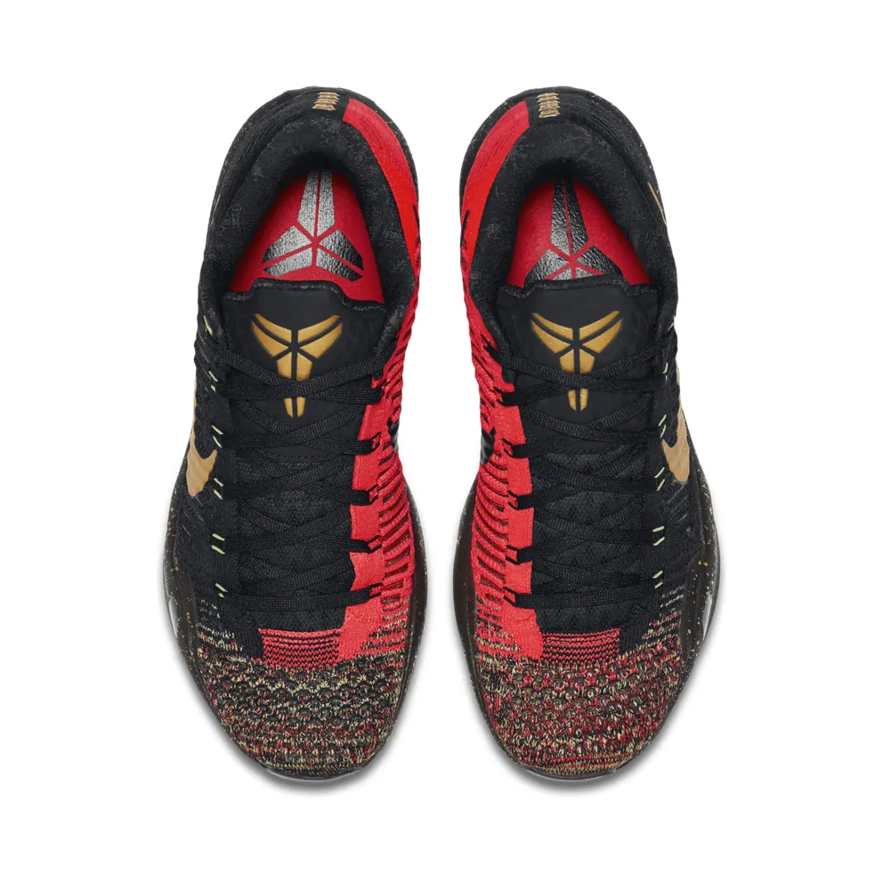 Nike Kobe 10 Elite Christmas Black/Metallic Gold-Bright Crimson (802560-076)