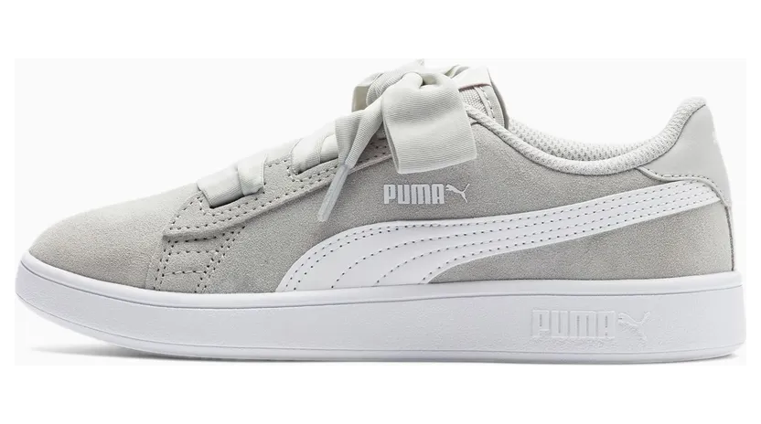 Puma Smash v2 Ribbon AC Mädchen Grau/Weiß (366004-09)
