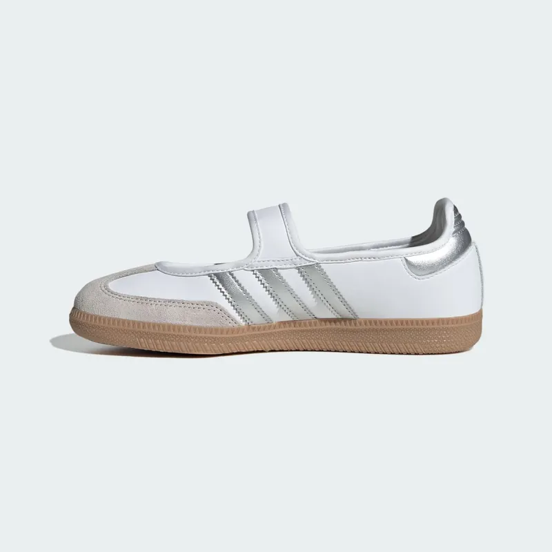 Adidas SAMBA OG Shoes Cloud White / Silver Metallic / Gum (KJ3785)