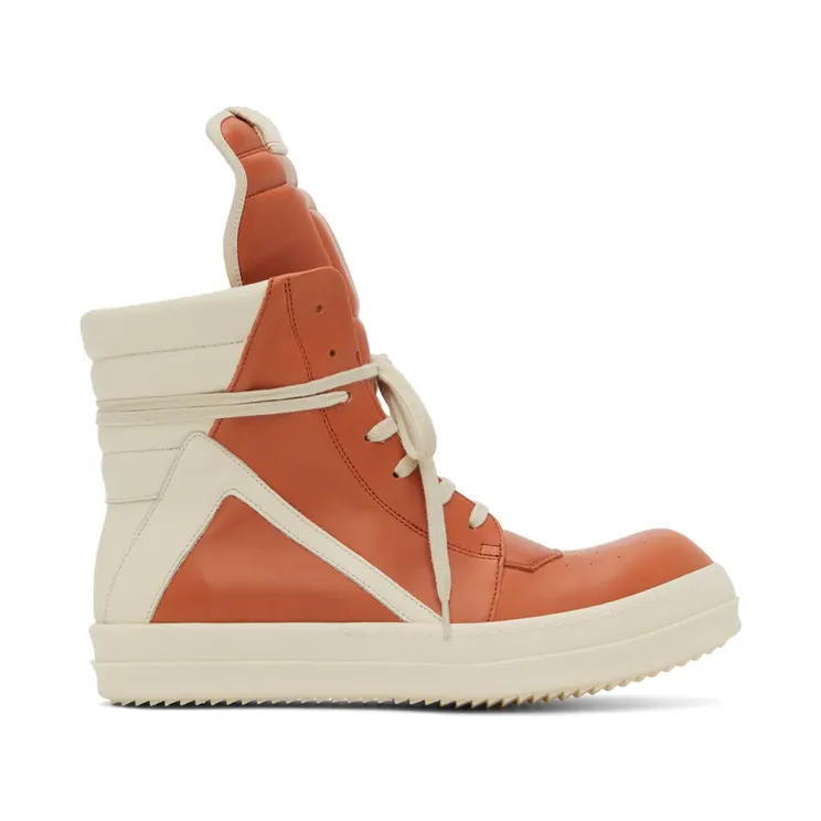 Rick Owens Gray & Off-White Geobasket Sneakers (RU02B2894 LCG)