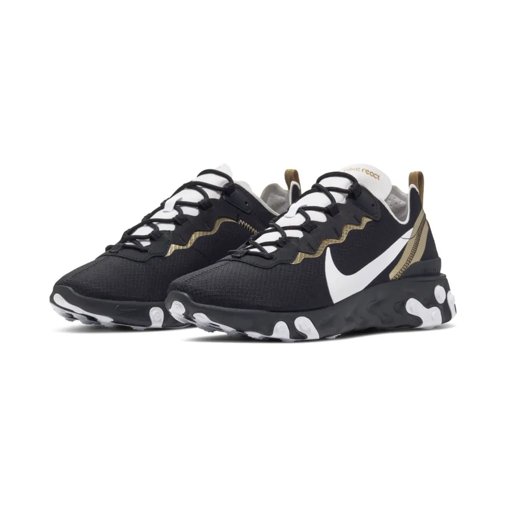 Nike React Element 55 Black Metallic Gold White Black/Metallic Gold-White (CT1590-001)