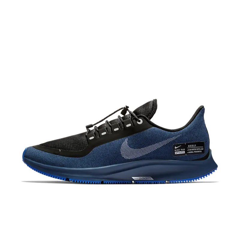 Nike Air Zoom Pegasus 35 Shield “Black / Blue Void / Racer Blue / Metallic Silver” (AA1643-003)