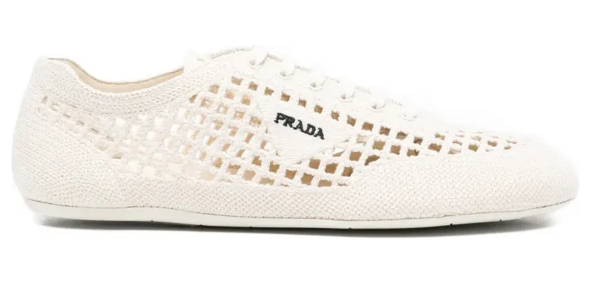 Prada Collapse geweven low-top sneakers – Beige (1E360O2F46F0304)
