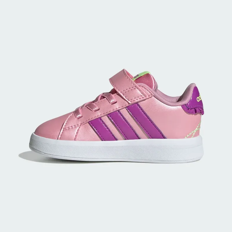 Adidas GRAND COURT 3.0 Shoes PEUTERS Girls St Tropic Bloom / Purple Burst / Hi-Res Yellow (KI1757)