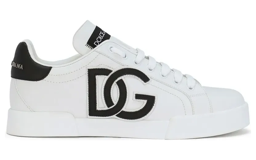 Dolce & Gabbana Portofino leren sneakers met logo label – Wit (CK1545AC330)