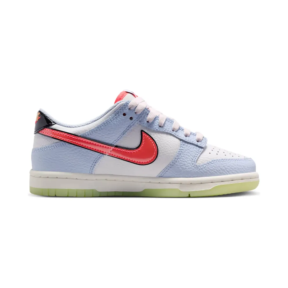 Nike Dunk Low Smiley Swoosh White Hydrogen Blue Crimson (IR0614-100)