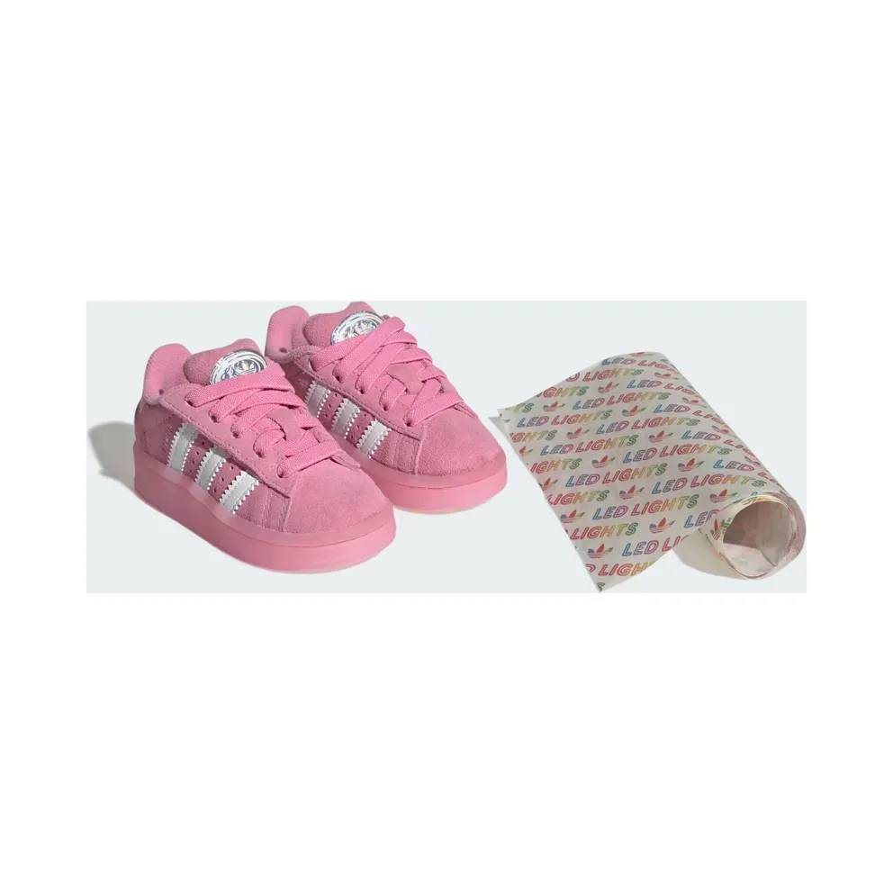 Adidas Campus 00s Led Lights Comfort Closure Elastic Lace Kids Bliss Pink / Cloud White / Clear Pink (JS1283)