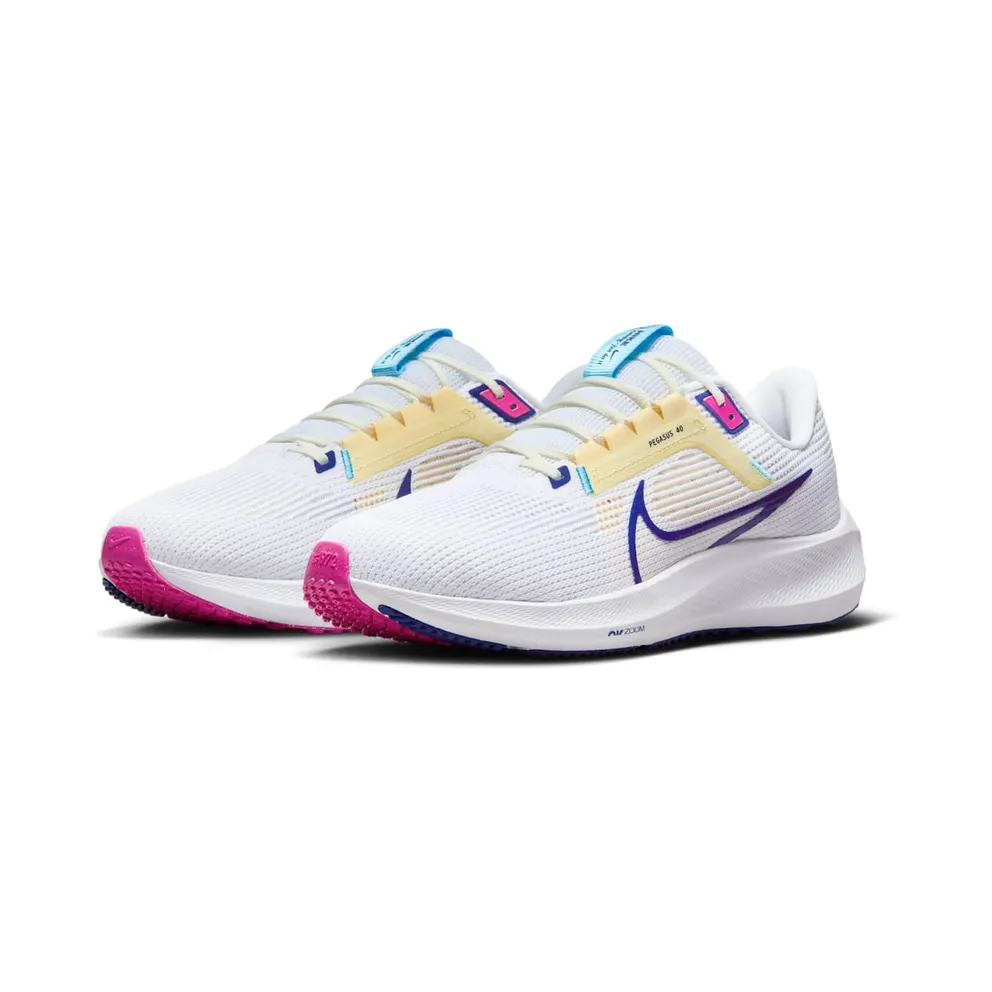 Nike Air Zoom Pegasus 40 “White / Photon Dust / Fierce Pink / Deep Royal Blue” (DV3853-105)
