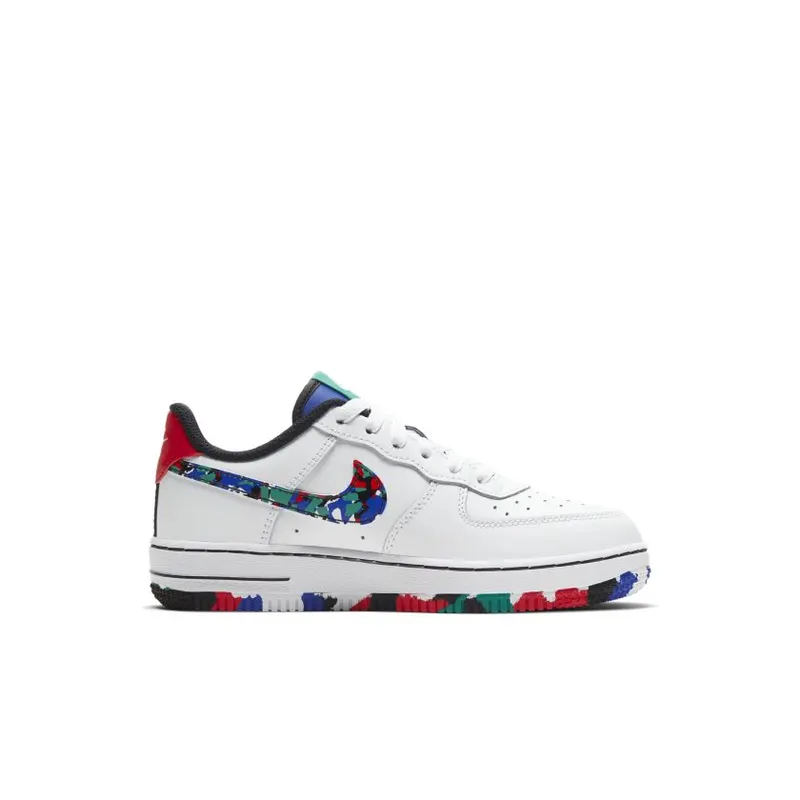 Nike Air Force 1 Low Crayon White Multi (PS) White/Hyper Blue-Neptune Green-Multi-Color (CU4634-100)
