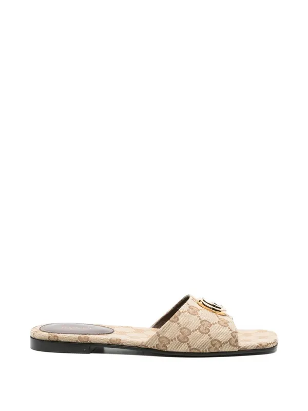 GUCCI Mules À Glissière Avec Double G Pour Femme, Taille 37 FR (870701FAFUW9611)