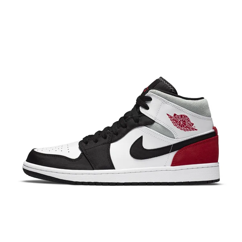Jordan 1 Mid SE Union Black Toe White/Black-Light Smoke Grey-Gym Red (852542-100)