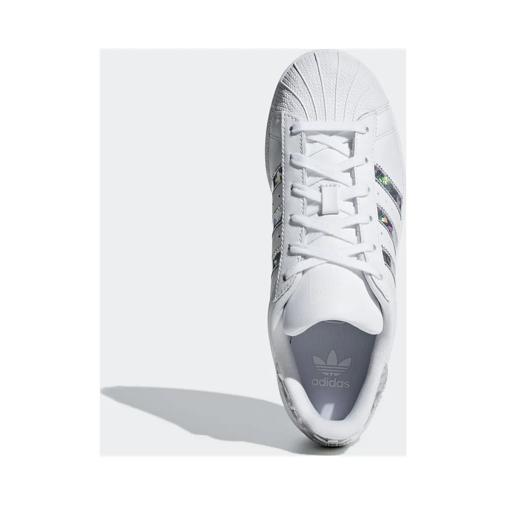 adidas Superstar White Holographic Stripes (Youth) Footwear White/Footwear White/Footwear White (F33889)