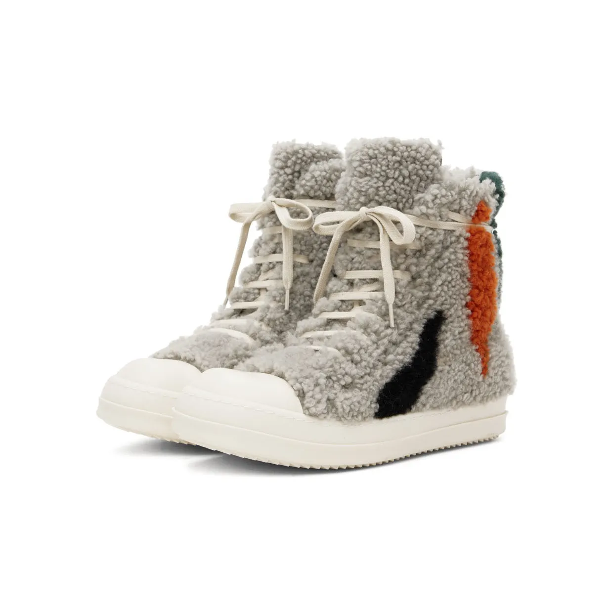 Rick Owens Gray Strobe Shearling Sneakers (RU02B2890 LSHPZE) (5)