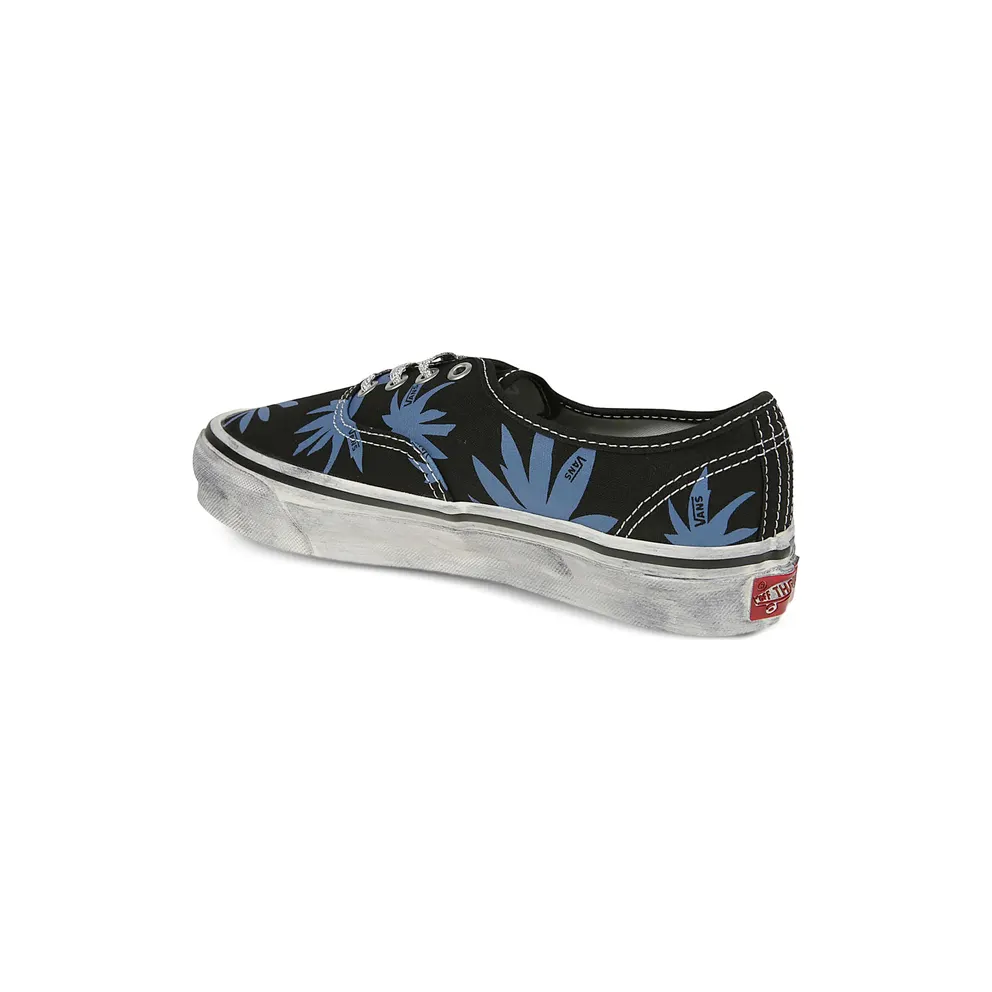 Vans Authentic 44 Leaf-print “Black/Blue” (VN000DB8 CJI1)