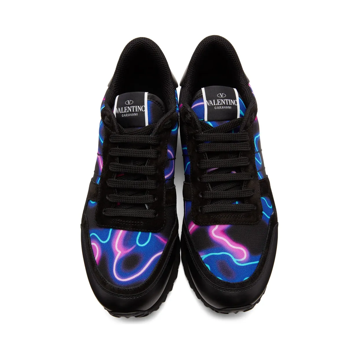 Valentino Garavani Black Neon Camo Rockrunner Sneakers (XY2S0723KHJ) (5)