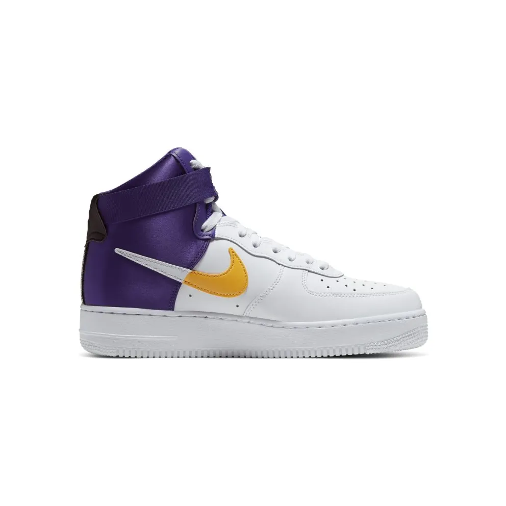 Nike Air Force 1 ’07 LV8 High NBA Lakers White/Yellow/Purple (BQ4591-101)