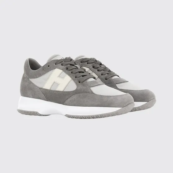 Hogan Interactive Sneakers in Suede and Nylon Grey (HXM7130GC80V4R0RWM)