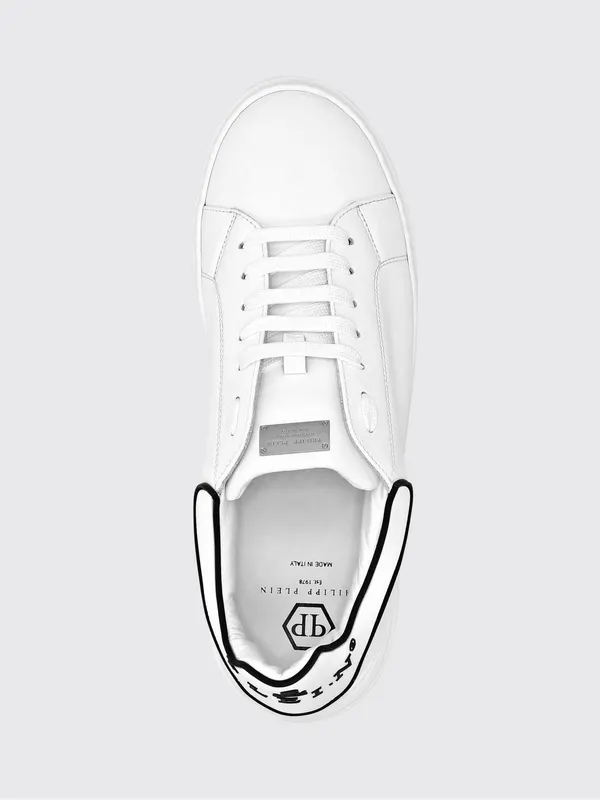 Philipp plein Big Bang Skull Low-Top Sneakers in Smooth Leather with Logo White (UABSUSC0347PLE075N01) (3)