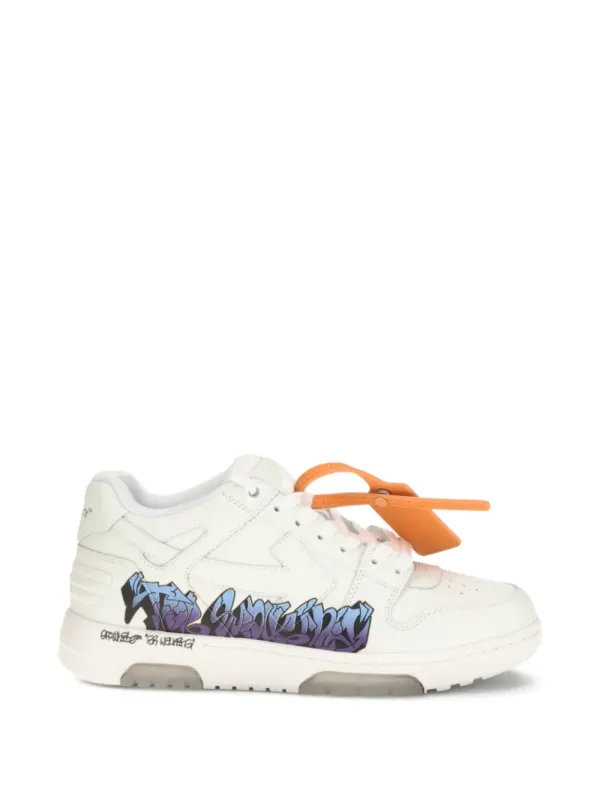 OFF-WHITE Out Of Office “OOO” Low Tops For Walking White Graffiti Artwork (OMIA189S26LEA00C0184)