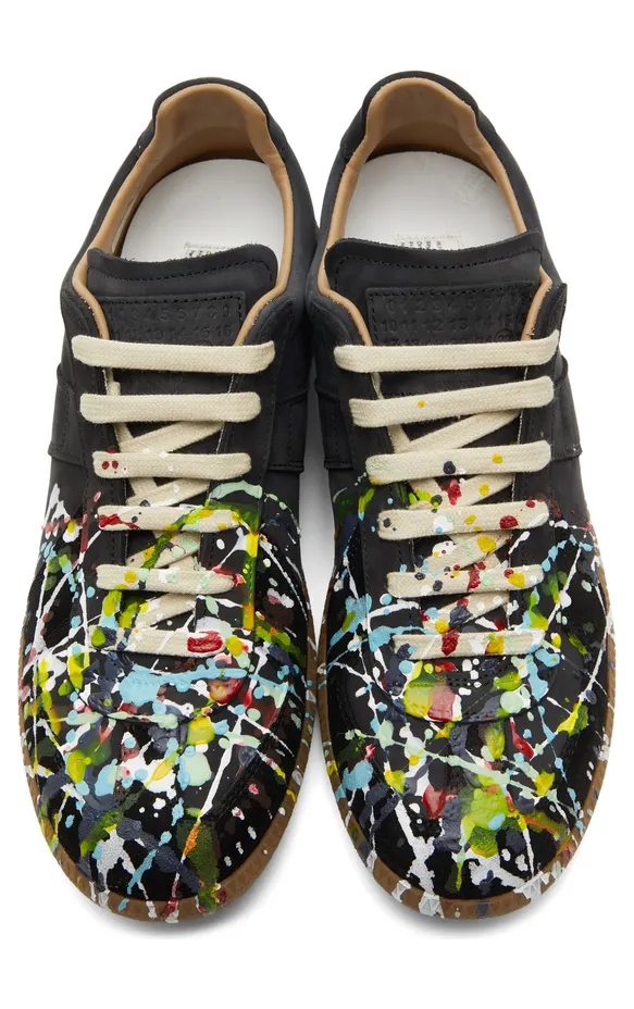 Maison Margiela Off-White & Multicolor Paint Drop Replica Sneakers (S57WS0240 P1892) (5)