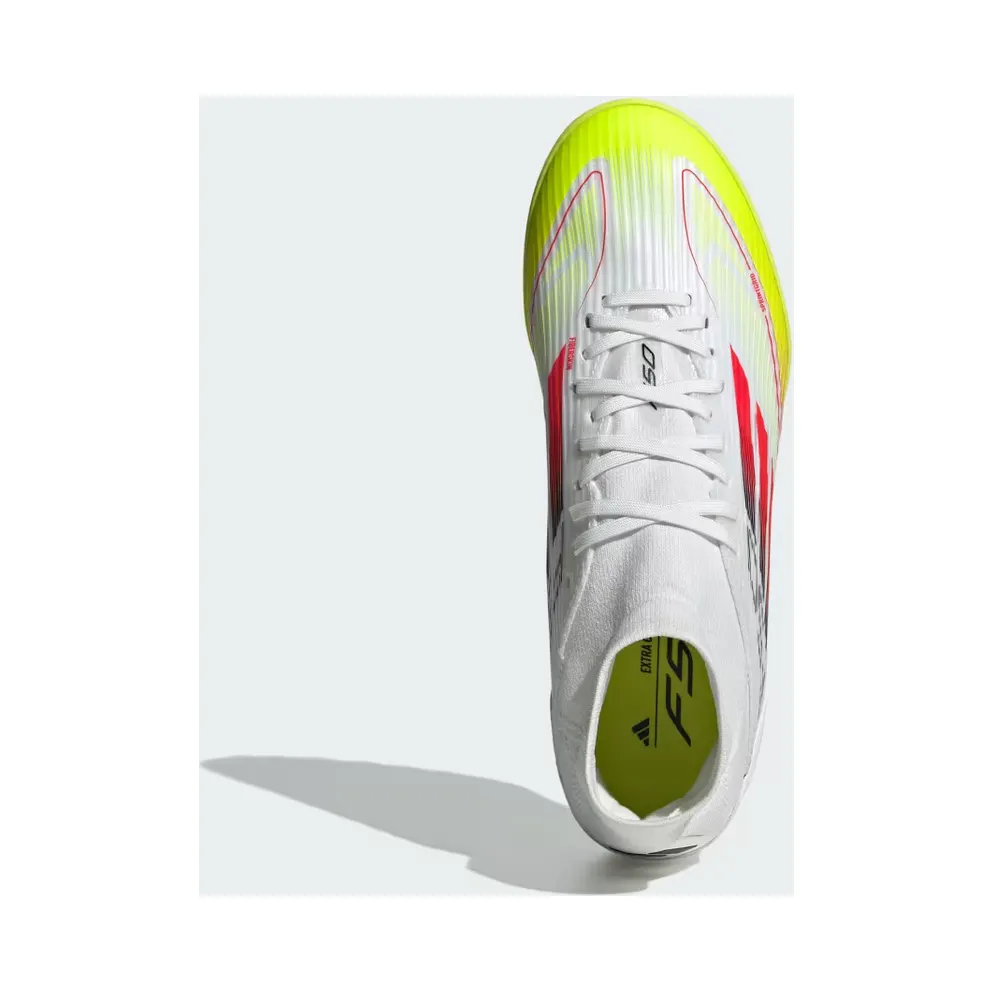 adidas F50 League Mid Turf Boots “Cloud White / Lucid Red / Solar Yellow” (IH3864)
