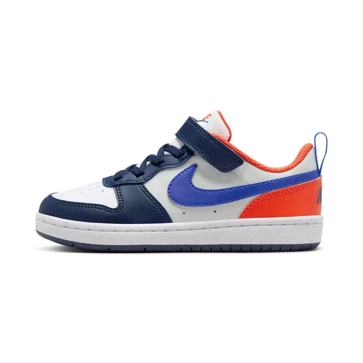 Nike Court Borough Low Recraft “Midnight Navy / Team Orange / Light Silver / Hyper Royal” (DV5457-401)