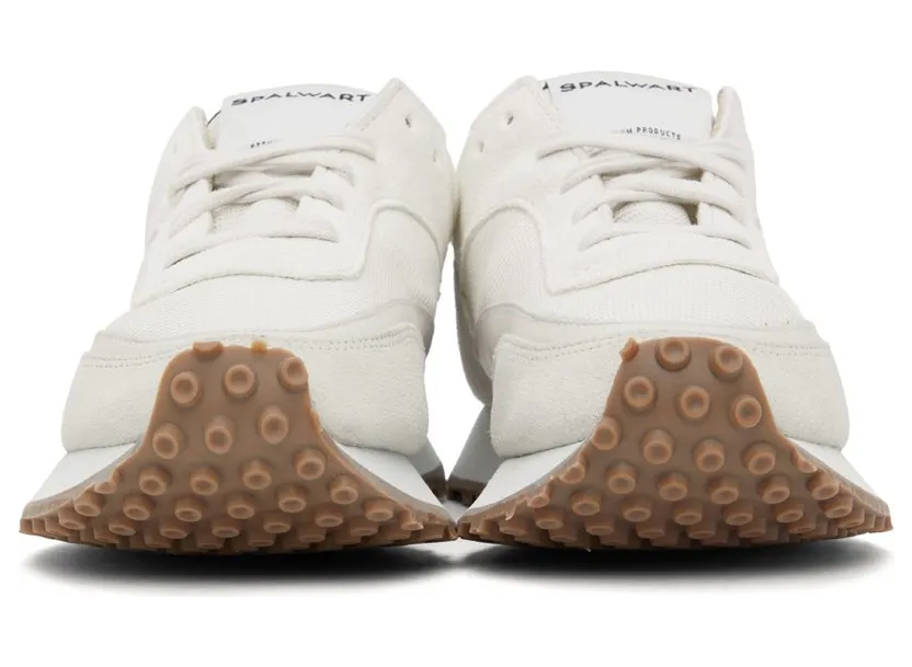 Spalwart Grey & Off-White Tempo Low Mesh Nappa Sneakers (51137500000) (2)