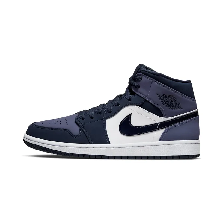 Air Jordan 1 Mid “Obsidian / Sanded Purple / White” (554724-445)