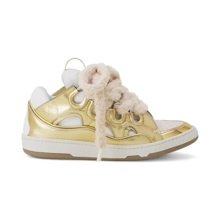 Lanvin Leather Curb Mesh Laces Gold (FU-SKDK12-META-H25M1)