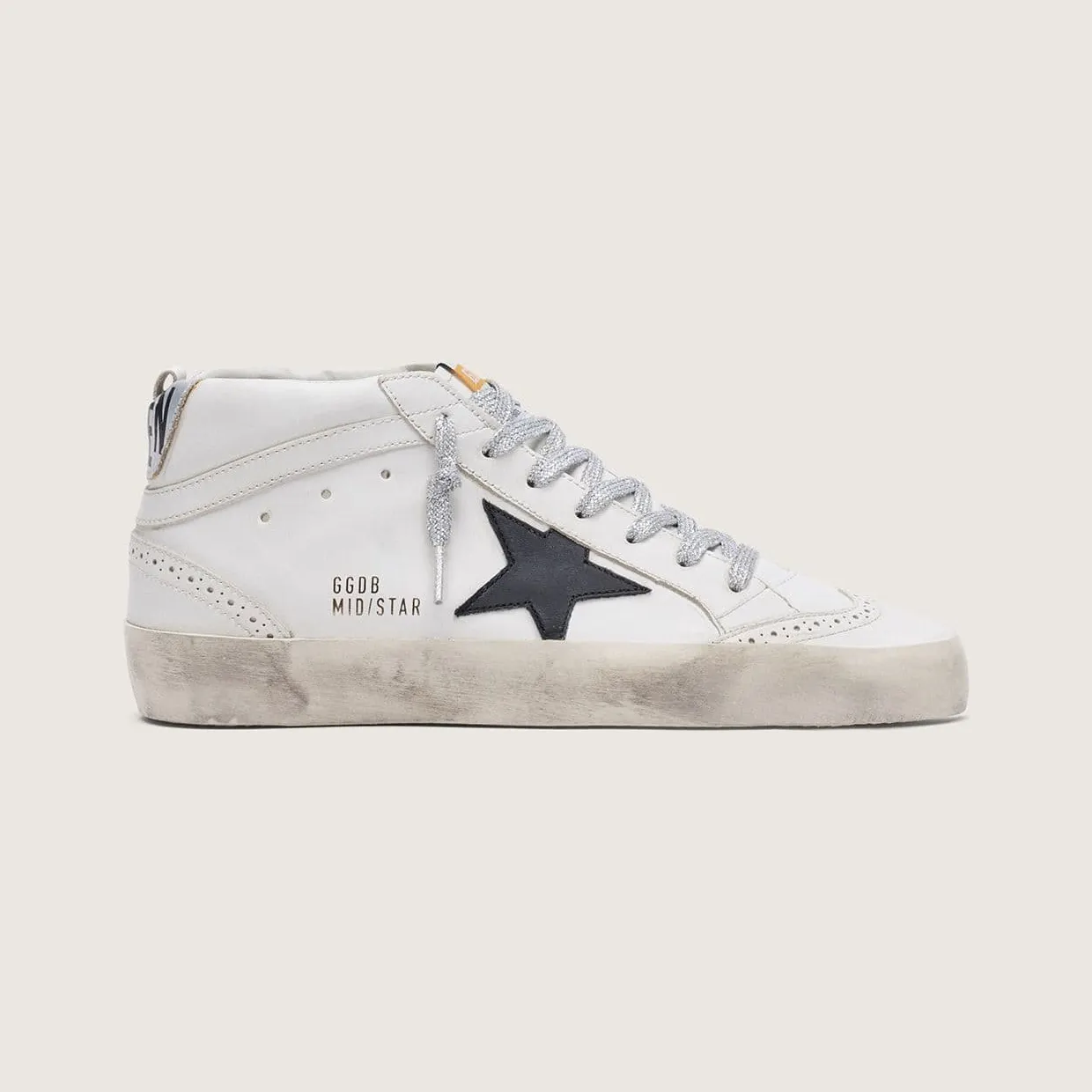 Golden Goose Mid Star With Laminated Heel Tab And Glitter Laces (GWF00122.F001249.10238)