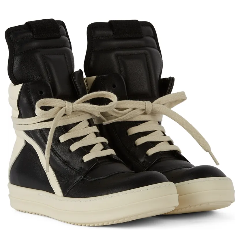 Rick Owens Kids Off-White Geobasket High Sneakers (BG02A1894 LMU 02A BG) (4)