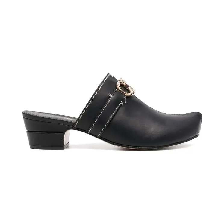Ferragamo Gancini Leather Mules Black (01D436752532)