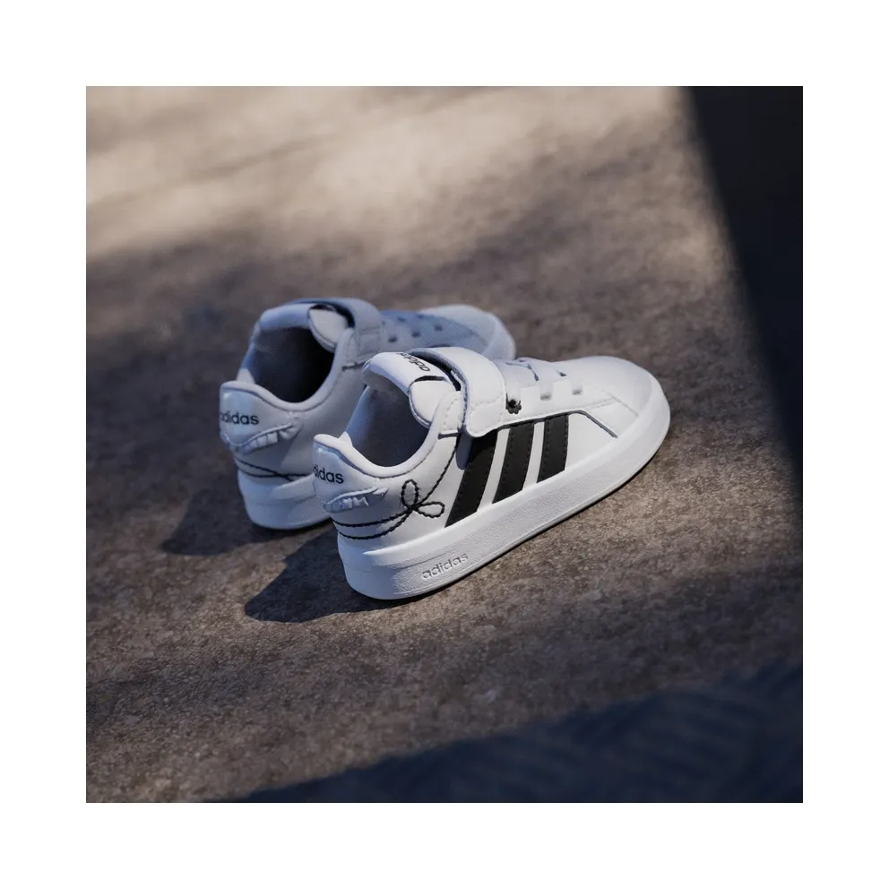 Adidas GRAND COURT 3.0 Shoes PEUTERS Girls Cloud White / Core Black / Hi-Res Yellow (KH9781)