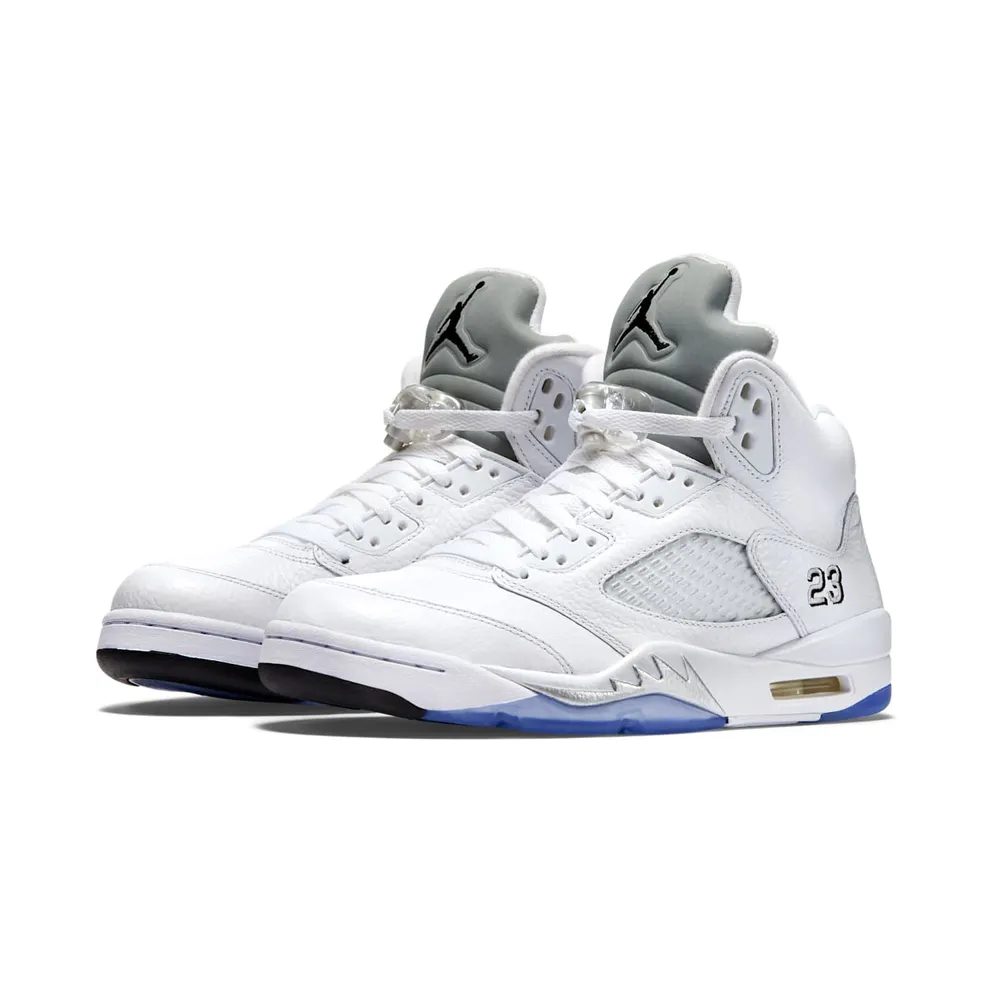Jordan 5 Retro Metallic White (2015) White/Metallic Silver-Black (136027-130)