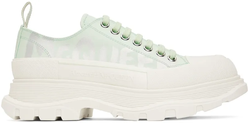 Alexander McQueen White Graffiti Tread Slick Low-Top (711108WIAT6)