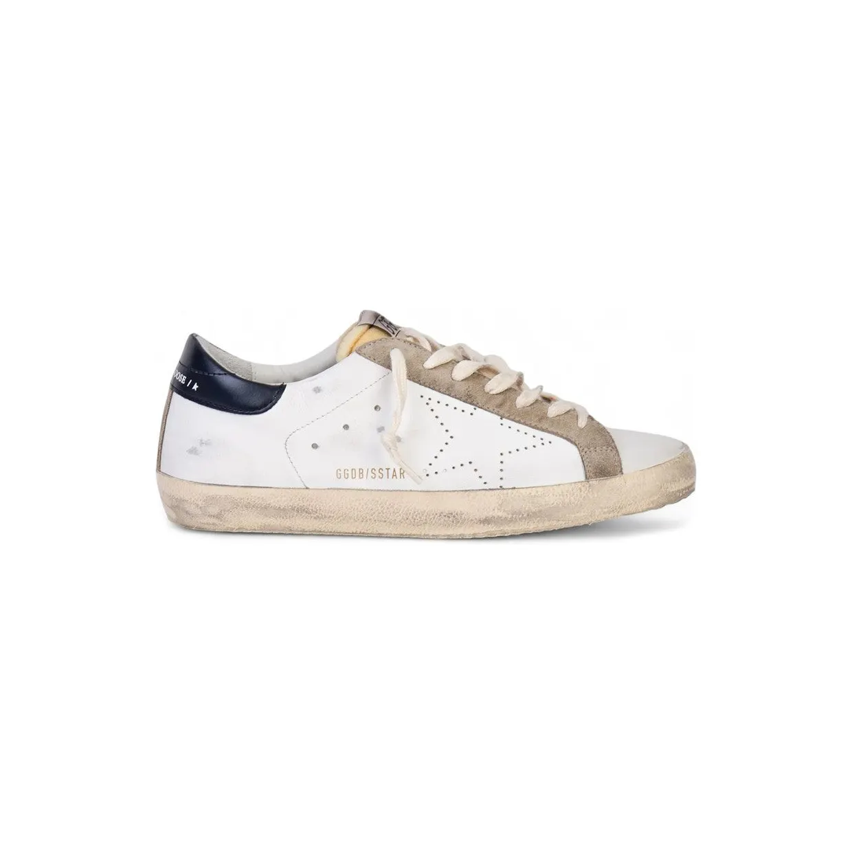 Golden Goose Super-Star White Navy Blue Heel Tab (GMF00360-F003184-81753)