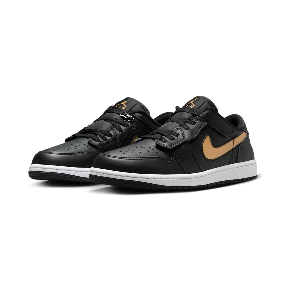 Jordan 1 Low FlyEase Black White Metallic Gold (DM1206-071)