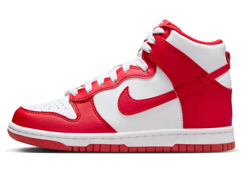 Nike Dunk High GS “Championship White Red (Red Tongue Tag)” (DB2179-115)