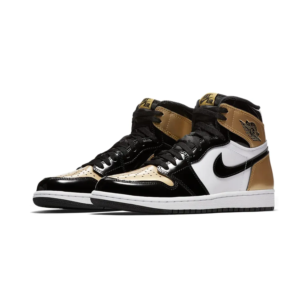 Jordan 1 Retro High NRG Patent Gold Toe Black/Metallic Gold-Summit White (861428-007)