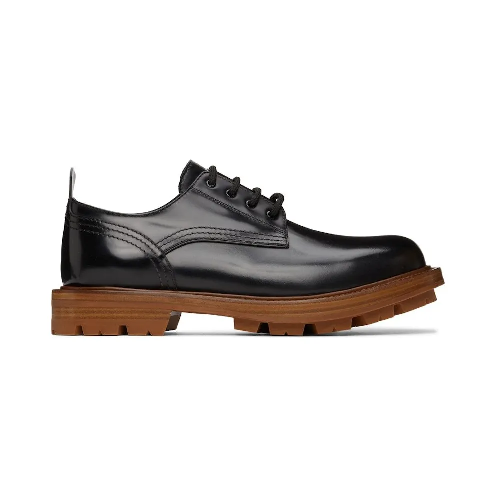 Alexander McQueen Shiny Derby Oxfords Black Brown (683570WHZ8J1452)