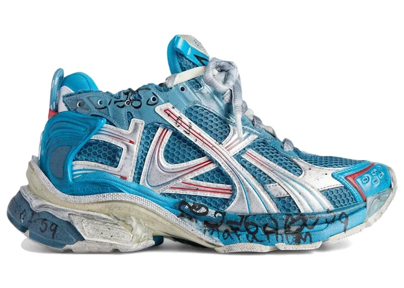 Balenciaga Runner Blue Silver White Red (772774 WRNMT 4896)