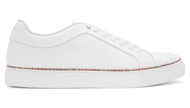 Paul Smith White Multistripe Piping Basso Sneakers (M1S-BAS74-ETRI)