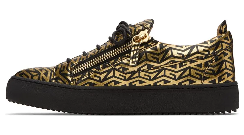 Giuseppe Zanotti Black & Gold Frankie Monogram Sneakers (RU20051) (3)