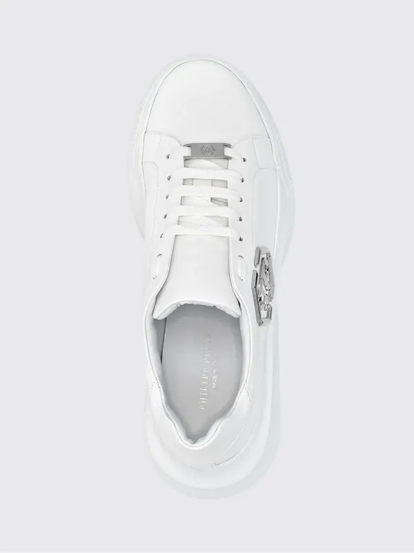 Philipp plein Smooth Leather Low-Top Sneakers with Monogram and Hexagon Logo White (UABSUSC0348PLE075N01) (3)