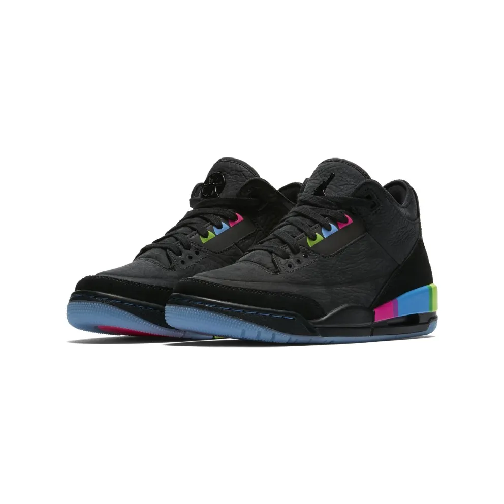 Jordan 3 Retro Quai54 GS (2018) Black/Black/Electric Green (AT9194-001)