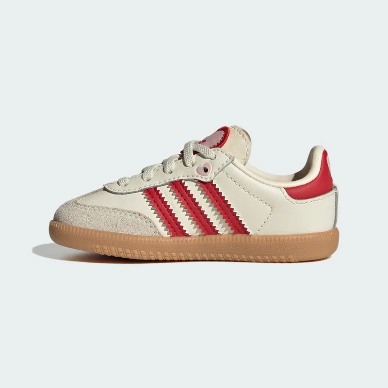 Adidas SAMBA OG COMFORT CLOSURE Shoes MET ELASTISCHE VETERS Cream White / Better Scarlet / Gum (KI6682)