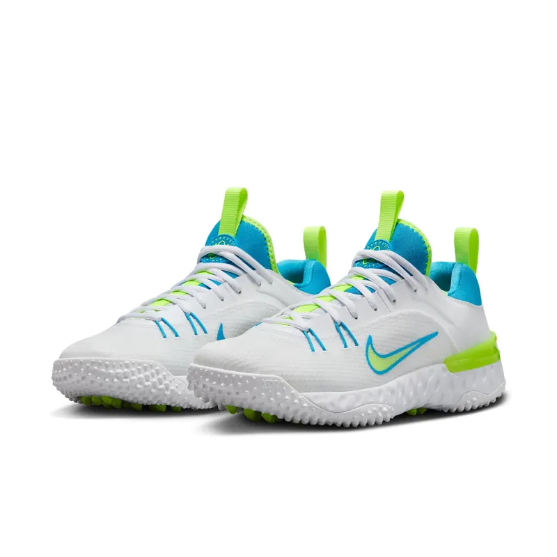 Nike Huarache 9 Elite TF LAX SE White Volt Vivid Blue (FV6148-100)