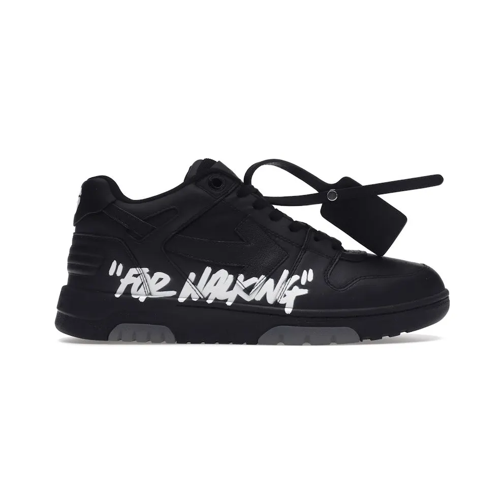 OFF-WHITE Out Of Office OOO “For Walking” Low Tops Black White (OMIA189C99LEA0021001)