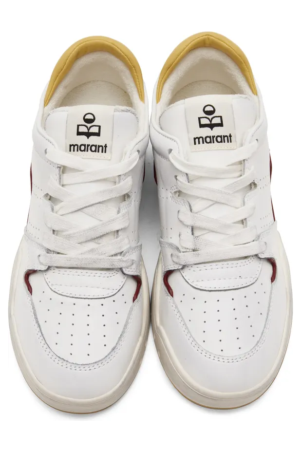Isabel Marant White & Yellow Leather Emreeh Sneakers (22PBK0267-22P053S) (5)